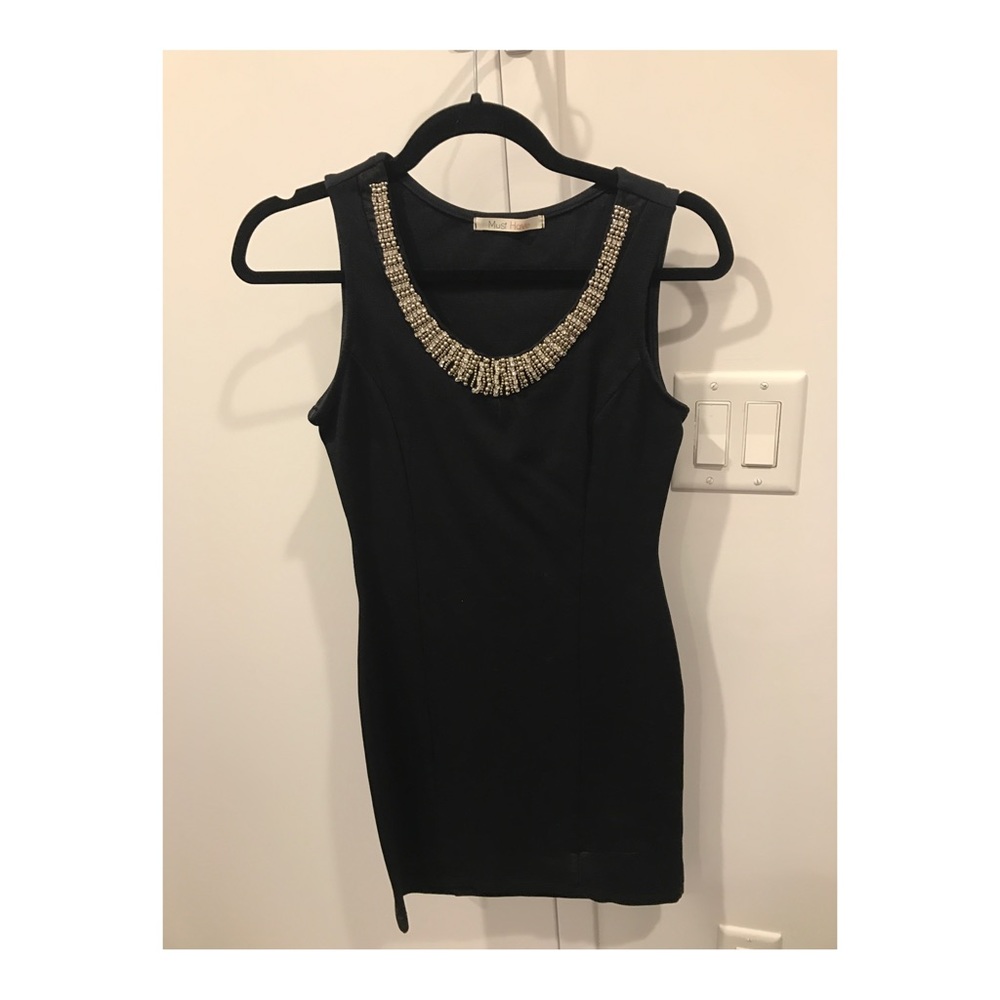 Must Have Black Beaded Cocktail Dress